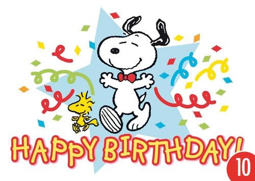 Pack de 10: Postal A6 + + + Snoopy/Snoopy de Modern Times + + + Happy Birthday – Snoopy and Woodstock + + + Close Up© United Feature Syndicate, Inc