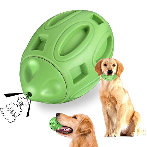 Pelota de entrenamiento para perros de goma natural duradera, juguete para masticar chirriante, limpieza de dientes interactiva, juguete de rugby, pelota de juego para ejercicios para mascotas Pelota de entrenamiento para perros de goma natural duradera, juguete para masticar chirriante, limpieza de dientes interactiva, juguete de rugby, pelota de juego para ejercicios para mascotas