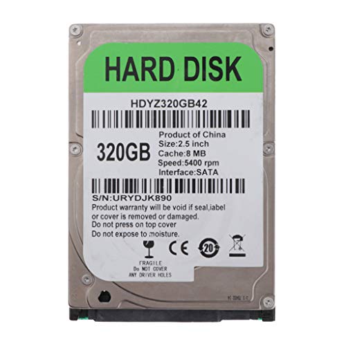 perfk HDD Disco Duro Mecánico Interno SATA 8M con Velocidad de Rotación: 5400 RPM, 2,5 '' - 320GB