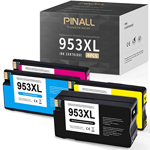 PINALL 4 Cartuchos de Tinta Compatibles con HP 953 XL 953XL para HP Officejet Pro 8720 8710 8725 8715 7720 8730 8740 7740 8210 8718 8719 8218 (1Negro/1Cian/1Magenta/1Amarillo)