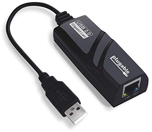 Plugable Adaptador de Red LAN con Cable USB 2.0 a Gigabit Ethernet 10/100/1000 Compatible con Windows, Mac, Chromebook, Linux/Unix (“chipset” ASIX AX88178)