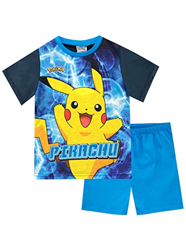 Pokèmon Pijamas de Manga Corta para niños Pikachu Azul 9-10 Años
