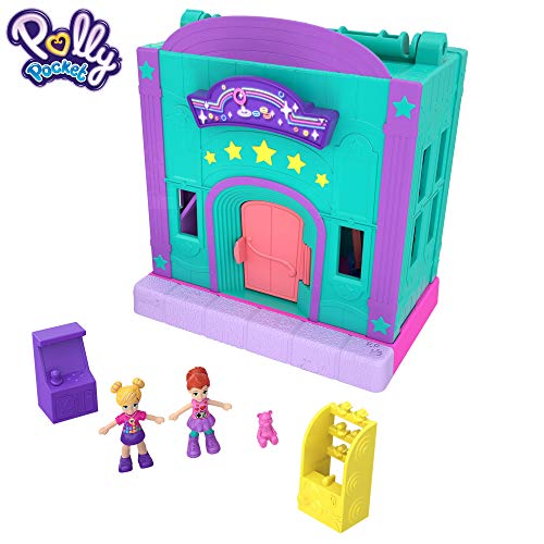 Polly Pocket Salón recreativo de juguete, mini muñecas con accesorios (Mattel GFP41)