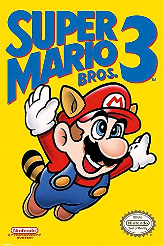Póster Nintendo Super Mario 3 (61cm x 91,5cm) + 1 Póster con motivo de paraiso playero Póster Nintendo Super Mario 3 (61cm x 91,5cm) + 1 Póster con motivo de paraiso playero