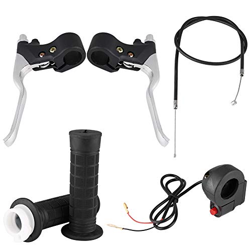 Qii lu Kit de palancas de freno del acelerador Kill on/off para bicicleta de bolsillo Mini motocicleta ABS y material de aleación de aluminio Manijas