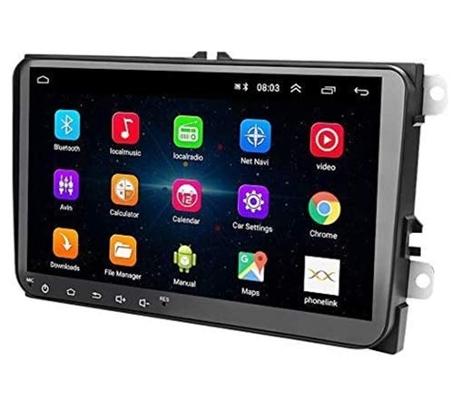 Radio 2 DIN Android, Auto Head Unit 1 + 16G Pantalla táctil de 9"para VW in Dash 2 DIN Car Radio Soporte Bluetooth, WiFi, FM, Video, Cámara de Respaldo, GPS, Mirror Link, Controles del Volante