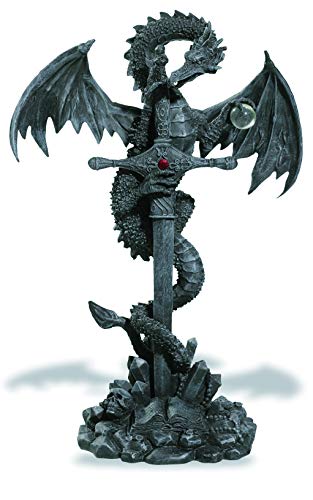 Reproduction Heroic Fantasy Dragón Negro Epee Base 24/17/10 cm