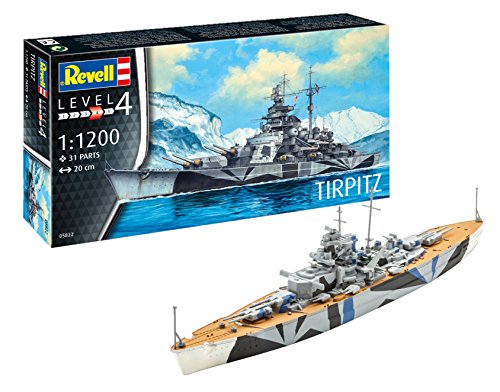 Revell Acorazado alemán Tirpitz, Kit Modelo, Escala 1: 1200 (5822) (05822), 20,0 cm de Largo