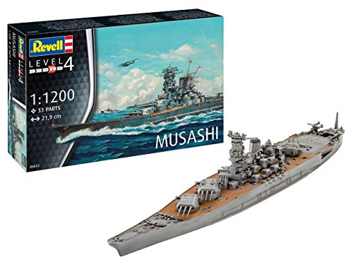 Revell-Musashi, Escala 1:1200 Kit de Modelos de plástico, Multicolor, 1/1200 06822 6822