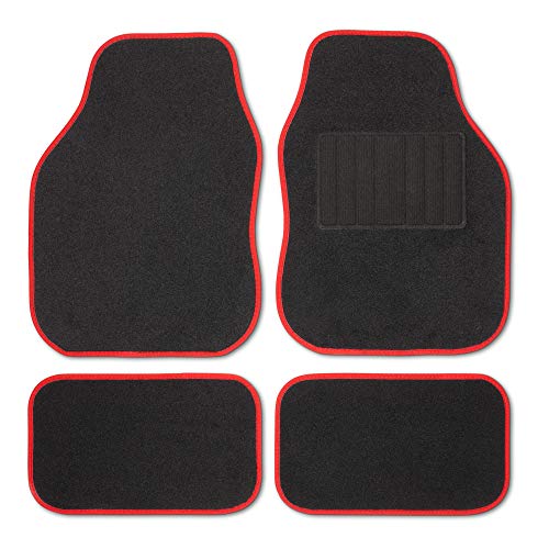 Safe Travel 27552 Alfombrillas universales para vehículos con volante a la derecha, Almohadilla para los pies con costura, Costuras en Color Rojo Safe Travel 27552 Alfombrillas universales para vehículos con volante a la derecha, Almohadilla para los pies con costura, Costuras en Color Rojo