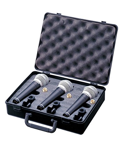 Samson Cardioide micrófonos dinámicos con Carry Case (Pack de 3)