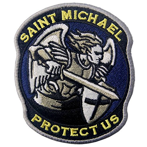 San Miguel nos protégé Táctico Militar moderno Broche Bordado de Gancho y Parche de Gancho y bucle de cierre San Miguel nos protégé Táctico Militar moderno Broche Bordado de Gancho y Parche de Gancho y bucle de cierre