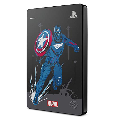 Seagate Game Drive para PS4 2 TB, Disco Duro portátil Externo HDD: USB 3.0, Avengers Special Edition – Captain America, diseñada para PS4 (STGD2000206)