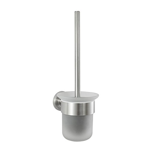 Serie de baño Ambiente - Escobilla WC Baño | acero inoxidable y cristal | montado en la pared Serie de baño Ambiente - Escobilla WC Baño | acero inoxidable y cristal | montado en la pared