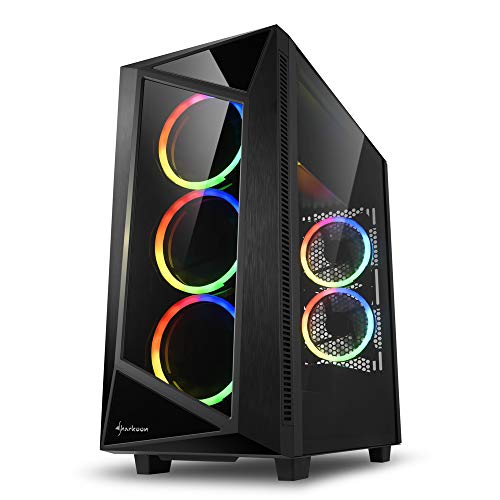 Sharkoon REV200 RGB - Caja de Ordenador, PC Gaming, Semitorre ATX, Negro