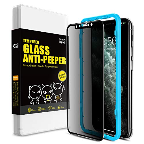 SmartDevil Anti-Spy Protector Pantalla de iPhone 11 Pro/iPhone XS/X,Cristal Templado,Vidrio Templado [Fácil de Instalar] [Anti-Peek] [Garantía de por Vida] para iPhone 11 Pro/iPhone XS/X
