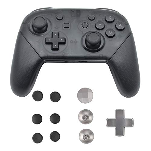 Socobeta DIY 14PCS / Set Mushroom Head Controller Key Kit Botones metálicos reemplazables Personalizados para PS4(Black)