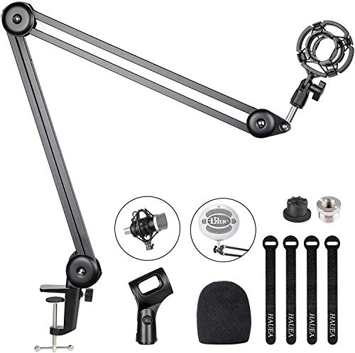 Soporte de Brazo Micrófono, QUARED Tijera de Pluma de Suspensión Ajustable Soporte de Micrófono con Cubierta de Espuma, Clip de Micrófono, Adaptador 3/8''-5/8'' para Blue Yeti Snowball Soporte de Brazo Micrófono, QUARED Tijera de Pluma de Suspensión Ajustable Soporte de Micrófono con Cubierta de Espuma, Clip de Micrófono, Adaptador 3/8''-5/8'' para Blue Yeti Snowball