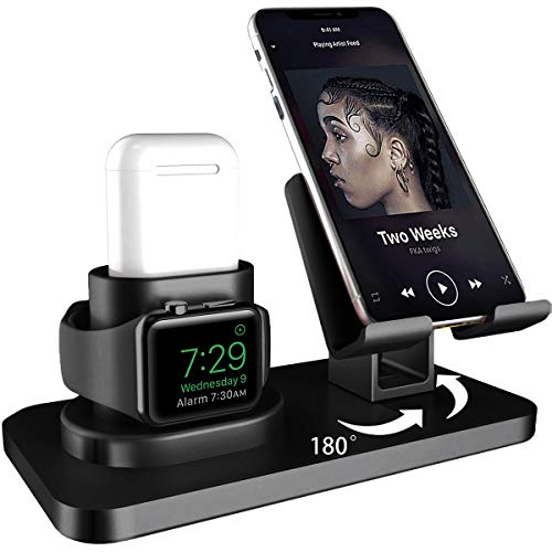 Soporte de Carga 3 en 1 para Apple Watch iPhone AirPods Soporte,iWatch Soporte Stand, Cargador Dock Soporte Docking Estación de Carga Station Soporte para iPhone/Samsung/iPad Pro ect Smartphone Soporte de Carga 3 en 1 para Apple Watch iPhone AirPods Soporte,iWatch Soporte Stand, Cargador Dock Soporte Docking Estación de Carga Station Soporte para iPhone/Samsung/iPad Pro ect Smartphone
