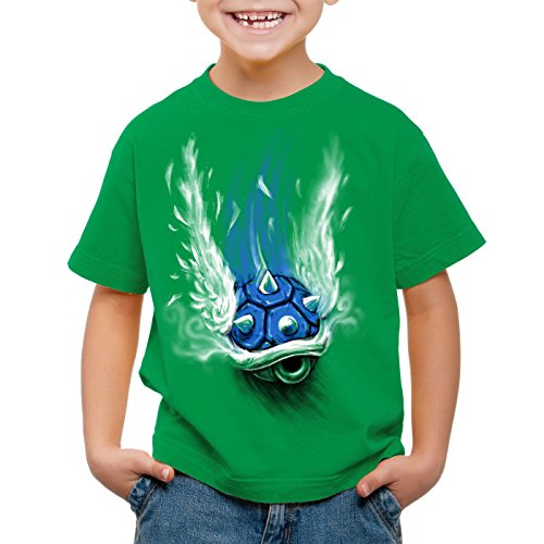 style3 Caparazón Azul Camiseta para Niños T-Shirt, Color:Verde, Talla:164