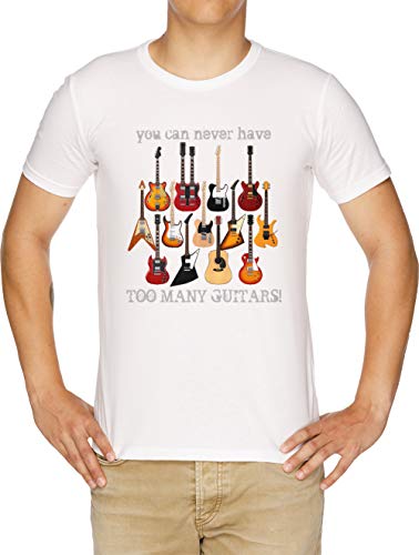 También Muchos Guitarras! Camiseta Hombre Blanco