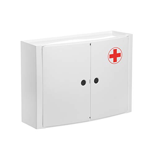 Tatay Armario plástico Horizontal, Color Blanco, 2 Puertas sin pomos, y Estante Interior removible. Grafismo de Cruz Roja en una de Sus Puertas Tatay Armario plástico Horizontal, Color Blanco, 2 Puertas sin pomos, y Estante Interior removible. Grafismo de Cruz Roja en una de Sus Puertas