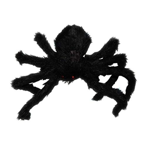Tela hecha a mano Simulación de peluche de Halloween Puntelli de decoración araña negro negro