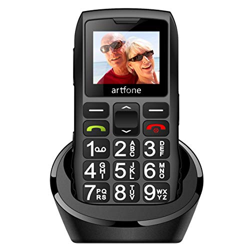 Teléfonos Móviles para Mayores con Teclas Grandes, artfone C1 Senior, Fácil de Usar Celular para Ancianos con Botón SOS y Base cargadora, Negro Teléfonos Móviles para Mayores con Teclas Grandes, artfone C1 Senior, Fácil de Usar Celular para Ancianos con Botón SOS y Base cargadora, Negro
