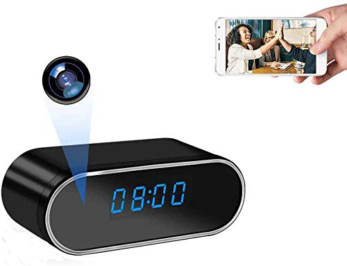 TenSky 1080P HD Wireless Mini Formato P2P WiFi de visión Nocturna Oculta Reloj cámara de Alarma Mini Spy Camera Reloj Ideo Grabador de Soporte iOS Android Remote