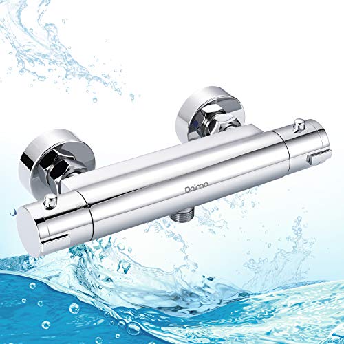 Termostato de Ducha, Dalmo DBWF01GR Grifo Termostático Ducha con Temperatura Preciso 38 ℃, Grifería Termostática con el Botón de Seguridad, Termostato Ducha con Ahorra Agua Termostato de Ducha, Dalmo DBWF01GR Grifo Termostático Ducha con Temperatura Preciso 38 ℃, Grifería Termostática con el Botón de Seguridad, Termostato Ducha con Ahorra Agua