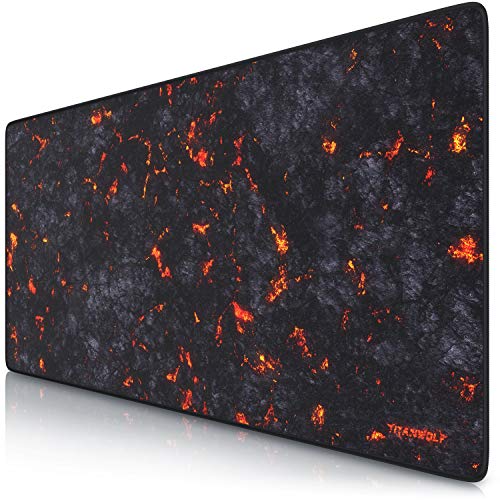 TITANWOLF Alfombrilla Gaming XXL 900x400 mm - Mouse Pad XXL Alfombilla Raton Grande Negro Lava TITANWOLF Alfombrilla Gaming XXL 900x400 mm - Mouse Pad XXL Alfombilla Raton Grande Negro Lava
