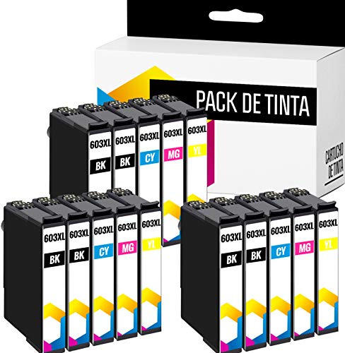 TONERPACK Pack 15 Cartuchos de Tinta para Epson 603XL, Reemplazos compatibles 603 XL