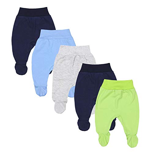 TupTam Pantalón con Pies de Bebé para Niños Pack de 5, Mix de Colores 1, 74