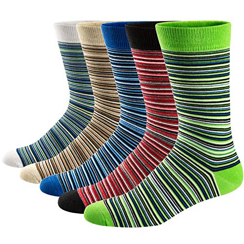 Ueither Calcetines Estampados Hombre Casuales Divertidos Calcetines altos de Colores con Algodón Fino (42-48, Color 13)