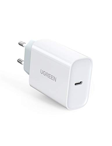 UGREEN Cargador USB C 30W, Cargador Carga Rapida Power Delivery 3.0, Cargador Pared USB C QC 3.0 para Xiaomi Mi 9 Redmi Note 9 iPhone 12 Pro Mini Pro MAX 11 XS X iPad Pro 2020 Macbook 12” Samsung S20