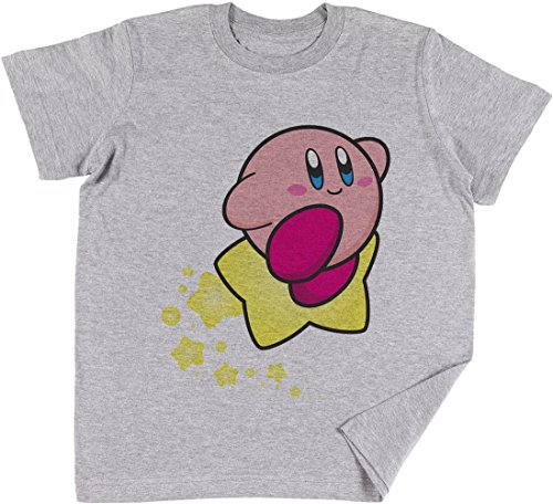 Vendax Paseo en Kirby Niños Chicos Chicas Unisexo Camiseta Gris