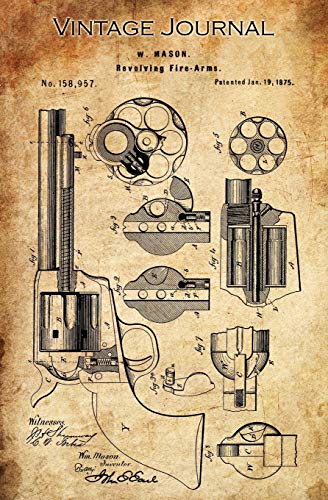 Vintage Journal: Revolving Fire-Arms Patent by W. Mason, 1875, Matte Cover