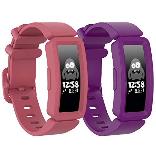 Vozehui Compatible con Fitbit Ace 2 correa para niños de 6 años, coloridas pulseras deportivas con silicona suave para Fitbit Ace 2/Fitbit Inspire HR para niños y niñas.