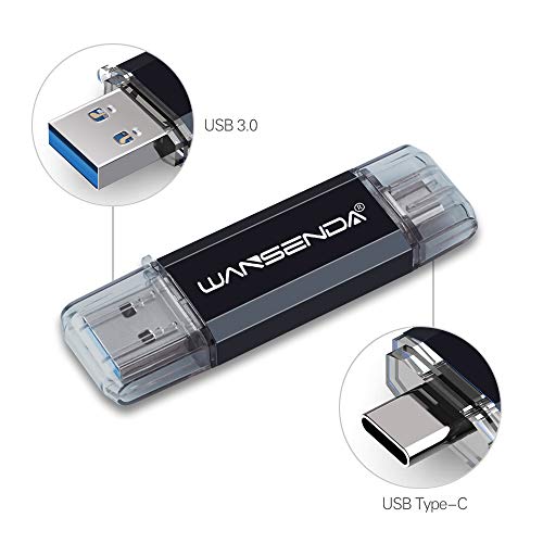 WANSENDA Memoria USB Tipo C 64GB, Unidad Flash USB 3.0 de Doble Puerto & USB C OTG Memory Stick Pendrive para Dispositivos Tipo C Android/Mac/PC