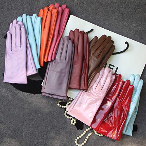 XUEXIU Guantes de Invierno para Mujer Guantes Elegantes Guantes De Cuero Genuino De Invierno Más Terciopelo De Moda Femenino De Moda Femenino 27 Colores (Color : Thin Lining, Gloves Size : Customize)