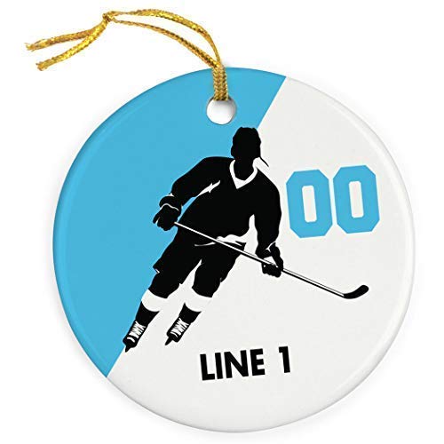 ymot101 - Figura Decorativa de Hockey (Porcelana), diseño de Silueta de Jugador
