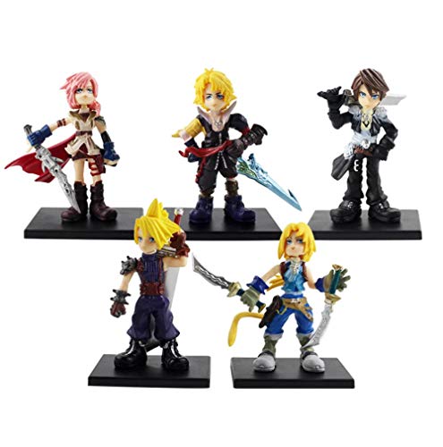 zdfgv 5 unids/Lote Figuras de Anime Final Fantasy Trading Arts Tidus Warrior Cloud Strife Squall Leonhart Tidus PVC Figura de acción de Juguete 6cm