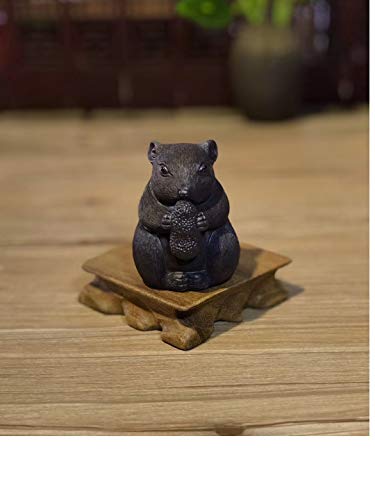 ZiWen Lu Ore Tea Pet Boutique Scholar Emotional Flourishes Decoración de la Oficina Adornos Juegos de Té Escultura, cerámica, Book business spirit Black King Kong