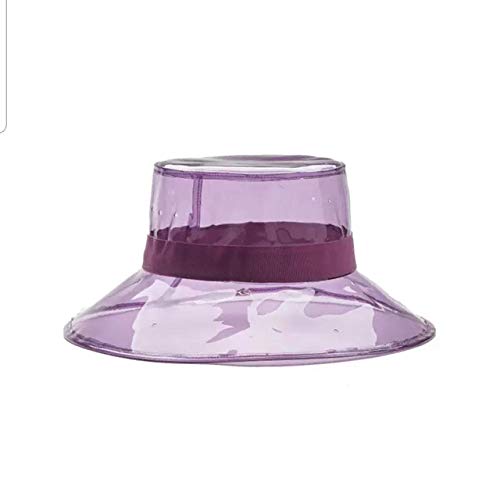 ZKYXZG Sombrero para el Sol Fashion Sun Hat Bucket Hat Caps Women High Street Summer Beach Hat PVC Transparent Sun Visor Waterproof Rain Hat For Men Ladies,1,56,58cm