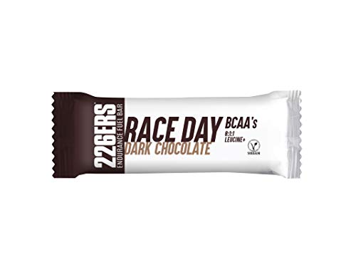226ERS Endurance Fuel Bar Race Day, Barritas Energéticas Veganas con BCAA's 8:1:1 y Vitaminas, Chocolate Negro - 30 barras x 40 gramos