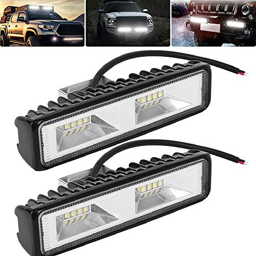 2PCS Faro Trabajo LED Focos LED Tractor 12V 24V 48W Focos de Coche 27,000LM 6000K Impermeable IP67 Faros Led Tractor Off-road Foco de Trabajo LED para Moto ATV SUV Tractor Camión Barco