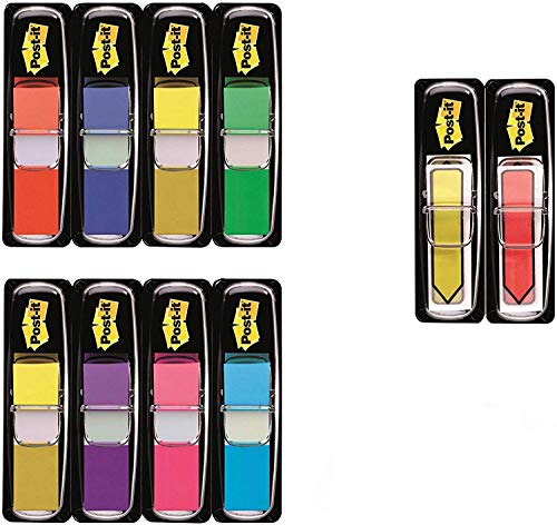 3M Post-It Index Mini Promotion - 8 x 35 Marcadores adhesivos, 2 x 24 Post-it Index flechas adhesivas 43.2 x 12 mm – colores surtidos