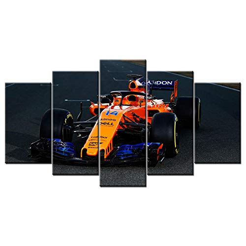 5 piezas de pinturas de lienzo modernas arte de pared cuadro modular McLaren MCL33 F1 cartel de coche de carreras decoración del hogar marco 40x60 40x80 40x100cm artppolr