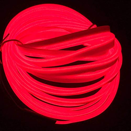 5M / 16FT EL Alambre, Luz de neón DIY Decoración Brillante Cuerda EL con Inversor USB para Fiestas de Navidad Cosplay(Rojo)