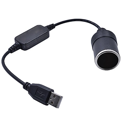 5V USB A Macho a 12V Enchufe de encendedor de automóvil Convertidor hembra para encendedores de automóvil Grabador de conducción DVR Dash Cámara GPS (menos de 8 W), 30 cm / 12 pulgadas 5V USB A Macho a 12V Enchufe de encendedor de automóvil Convertidor hembra para encendedores de automóvil Grabador de conducción DVR Dash Cámara GPS (menos de 8 W), 30 cm / 12 pulgadas